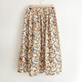 Peach Print Cotton Midi Skirt, thumbnail 5 of 5