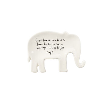 Ceramic Elephant Ring Dish With Slogan And Gift Box, 5 of 5