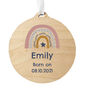 Personalised Pink Rainbow Round Wooden Decoration, thumbnail 2 of 4