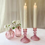 Pink Pressed Glass Candlestick, thumbnail 5 of 8