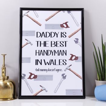 Personalised 'Daddy Is The Best Handyman' Print, 2 of 9