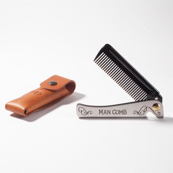 Limited Edition Man Comb 'Black' With Leather Case, 2 of 8