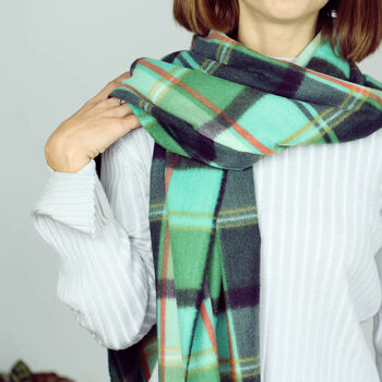 Personalised Check Hand Twist Fringe Scarf, 5 of 7