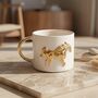 Handmade White Ceramic Mug With Gold Horse, thumbnail 3 of 3