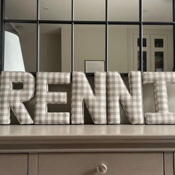 Beige Check Fabric Letters, 6 of 8