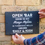 Personalised 'Open Bar' Slate Sign, thumbnail 1 of 3