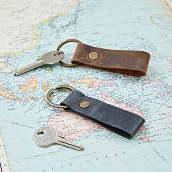Personalised Buffalo Leather Loop Keyring, 2 of 8