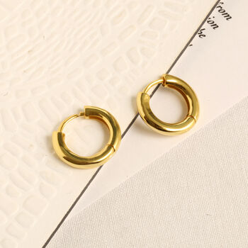 Chunky Hoop In 18ct Gold Vermeil Plated, 5 of 6