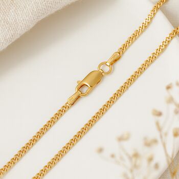 Solid 9ct Gold Heavy Diamond Cut Curb Chain – 16in To 22in, 9 of 10