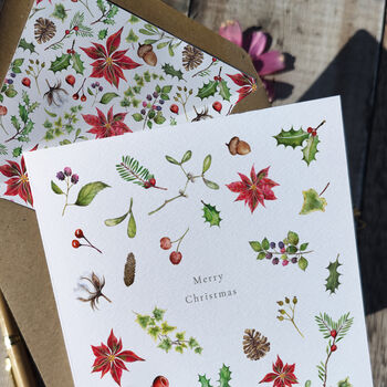 Luxury Winter Botanical Christmas Card, 3 of 7