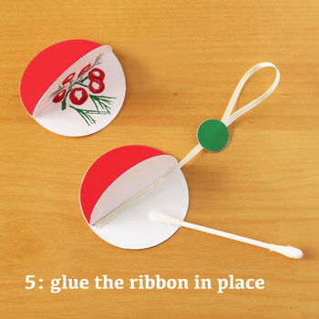 Christmas Paper Bauble Kit Set Of Six Red Green, 7 of 9