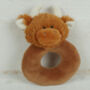 Scottish Highland Brown Cow Rattle, From Birth, Boxed, thumbnail 1 of 6