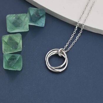 Three Interlocking Circles Pendant Necklace, 3 of 12
