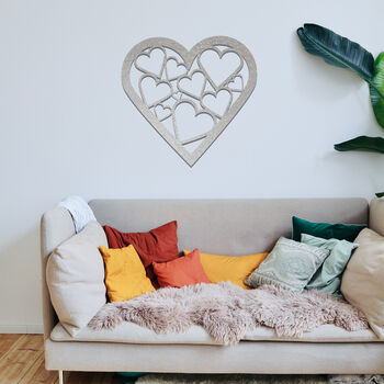 Modern Love Heart Metal Wall Art Home Decoration, 4 of 11