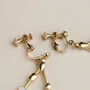 Colourful Gemstone Teardrop Dangle Clip On Earrings, thumbnail 2 of 3