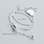 Sterling Silver Heart Charm Adjustable Chain Ring, thumbnail 3 of 5