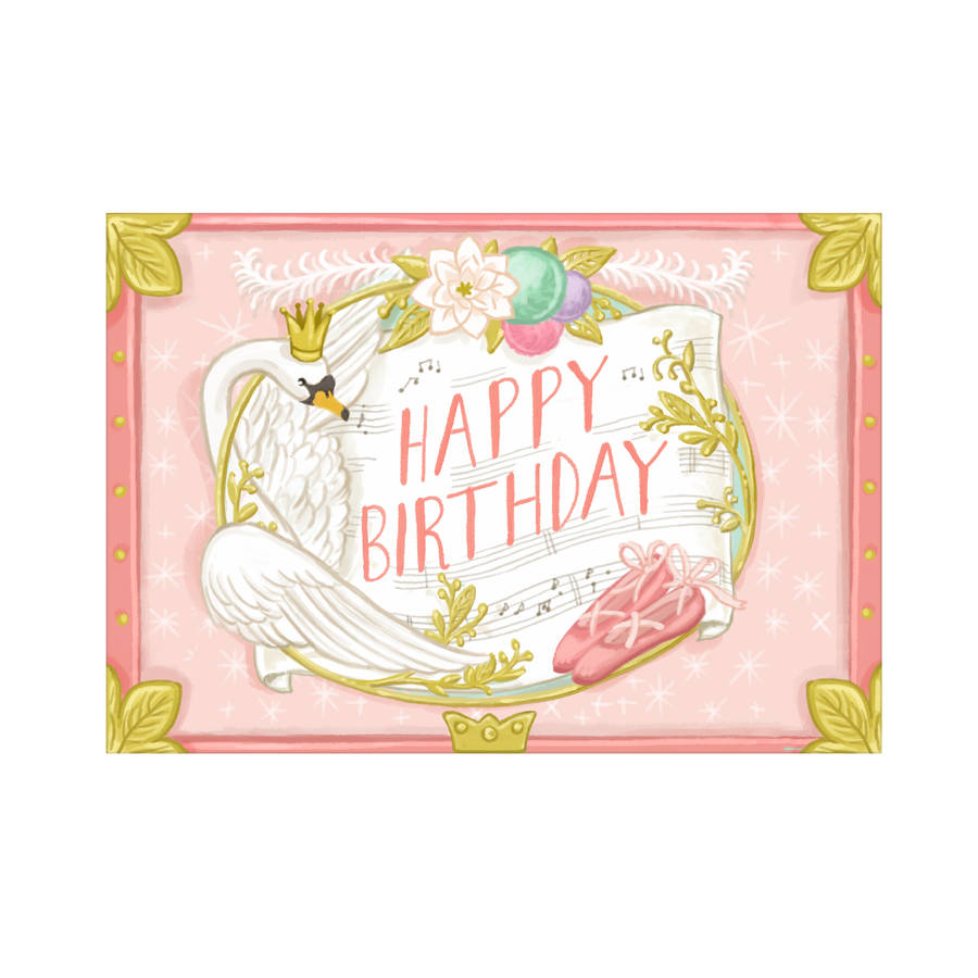 swan lake music box birthday card by my design co.