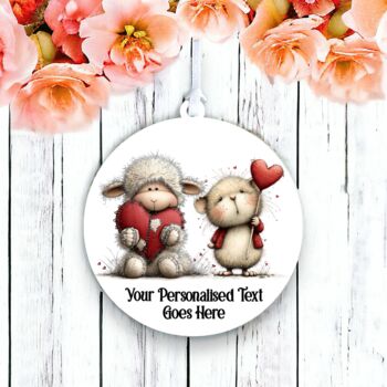 Personalised Whimsical Valentine Anniversary Love Animals Hanging Decoration, 8 of 12