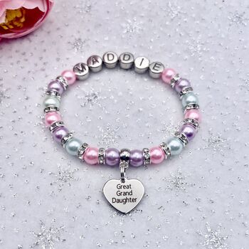 Personalised Great Granddaughter Bracelet, 2 of 12