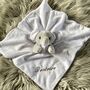 White Embroidered Baby Elephant Comforter, thumbnail 2 of 9