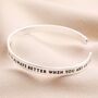 Ray Of Sunshine Meaningful Word Bangle In Silver, thumbnail 2 of 4