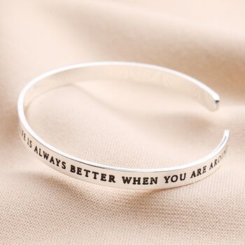 Ray Of Sunshine Meaningful Word Bangle In Silver, 2 of 4