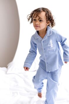 'When I Wake' Personalised Embroidered Front And Back Button Through Pyjamas, 7 of 12