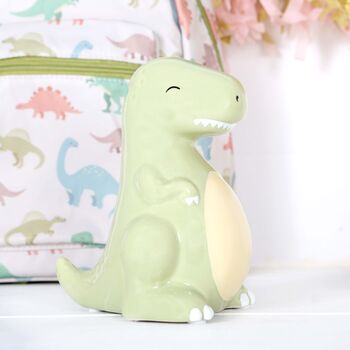 Ceramic Green Dinosaur Money Box, Bank, Boxed, 2 of 4