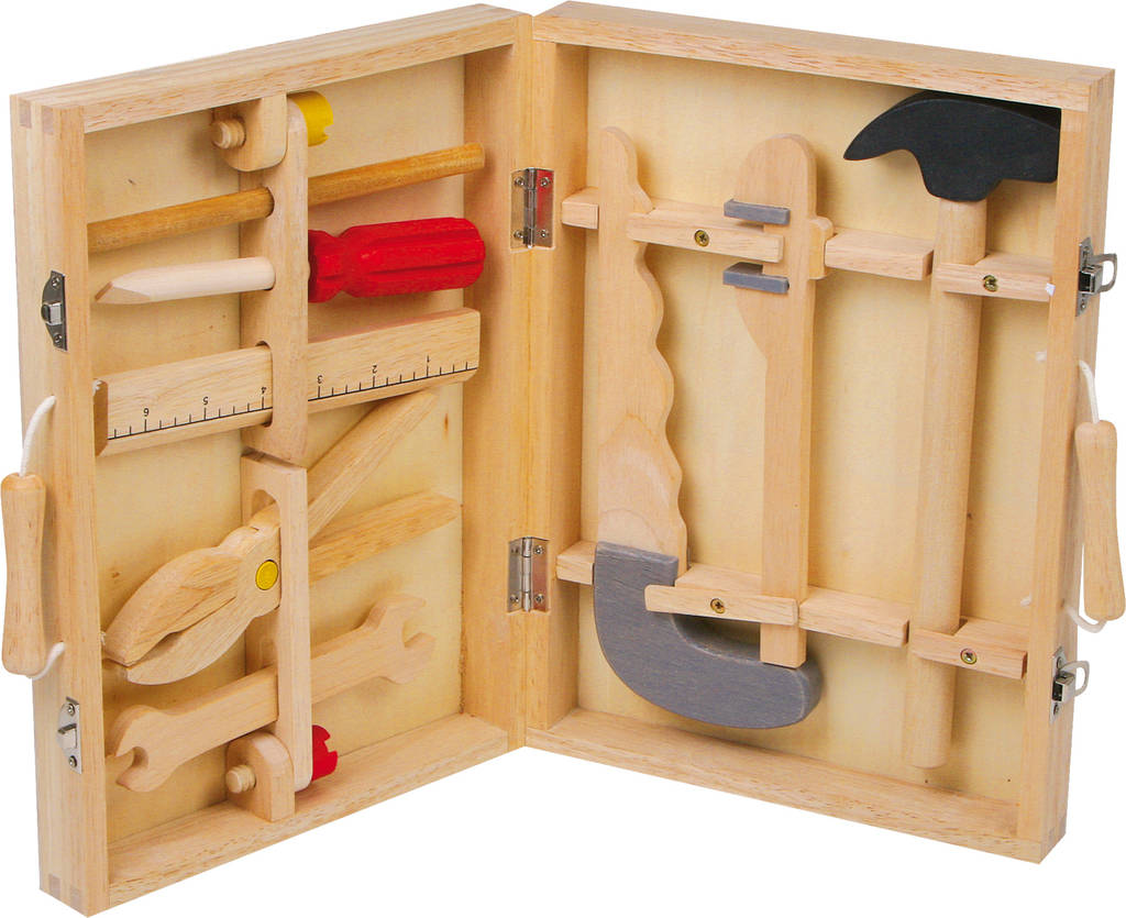 Personalised Wooden Tool Kit With Tools By Little Foundry