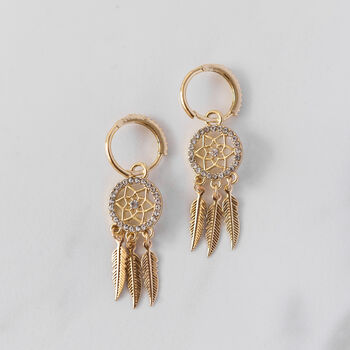 Gold Plated Dream Catcher Earrings, 2 of 8