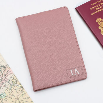 Luxury Leather Initialed Patch Travel Document Holder, 2 of 7