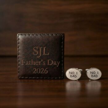 Personalised Number One Dad Cufflinks For Father's Day, 4 of 8
