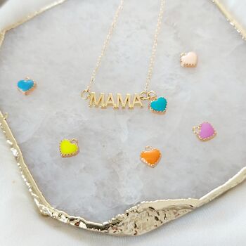 Mama Necklace With Heart Charm Mothers Day Gift, 5 of 8