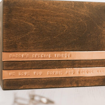 Personalised Wooden Anniversary Cufflink/Trinket Box, 9 of 9