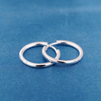 Silver 12mm Minimalistic Hoop Earrings, 3 of 7