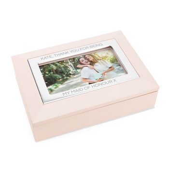 Personalised Luxury Blush Pink Photo Jewellery Box, 4 of 6