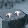 Bull Stud Earrings In Sterling Silver, thumbnail 1 of 11