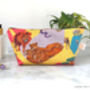 Savanna Safari Animal Cotton Cosmetic Bag/ Wash Bag, thumbnail 2 of 2