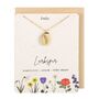 July Larkspur Birth Flower Necklace Card, thumbnail 2 of 4