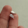 Silver Fern Leaf Stud Earrings, thumbnail 2 of 8