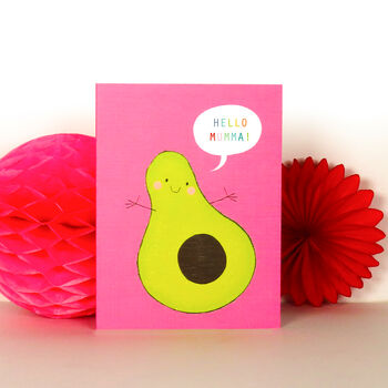 Mini Avocado Hello Mumma Card, 3 of 4