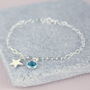 Sterling Silver Personalised Star Birthstone Bracelet, thumbnail 4 of 9