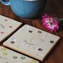 Smiley Face Dots And Lines Ceramic Coasters, thumbnail 2 of 7