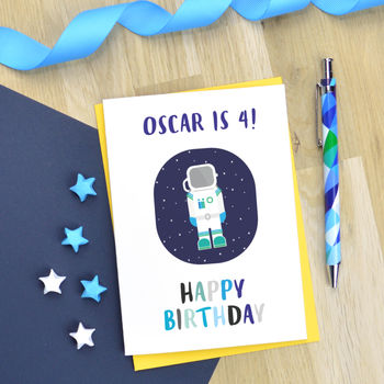 Personalised Astronaut Birthday Card, 2 of 2
