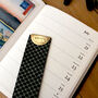 Black Leather And Brass Bookmark, thumbnail 1 of 3