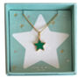 Christmas Edition Gold And Emerald Star Necklace, thumbnail 1 of 2