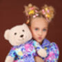 Audrey Girls Heart And Leopard Pyjama Set With Teddy Bear, thumbnail 7 of 7