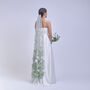 'Azalea Forest' Green Ethereal 3D Flower Wedding Veil, thumbnail 4 of 9