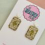 Custard Cream Biscuit Glitter Earrings / Foodie Gift / Cute Statement Jewellery / Tea Lover Accessories, thumbnail 2 of 5