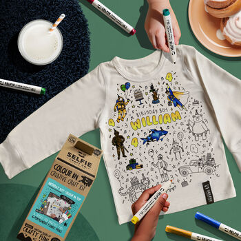 Birthday Boy Colour In Top With Fabric Pens, 2 of 9